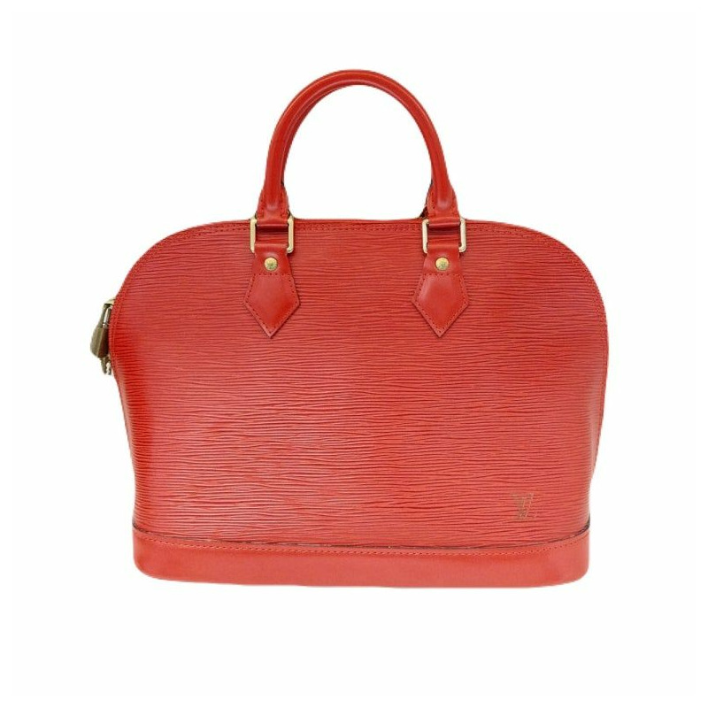 【包稅】LOUIS VUITTON 紅色 Épi 皮革 Alma 手提包-0