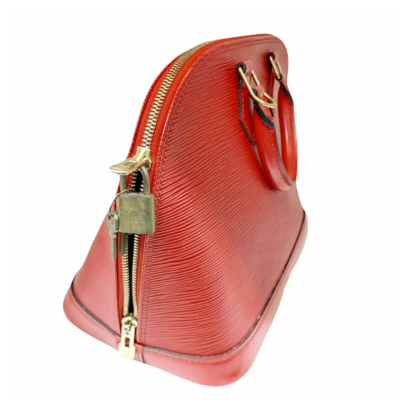 【包稅】LOUIS VUITTON 紅色 Épi 皮革 Alma 手提包-3