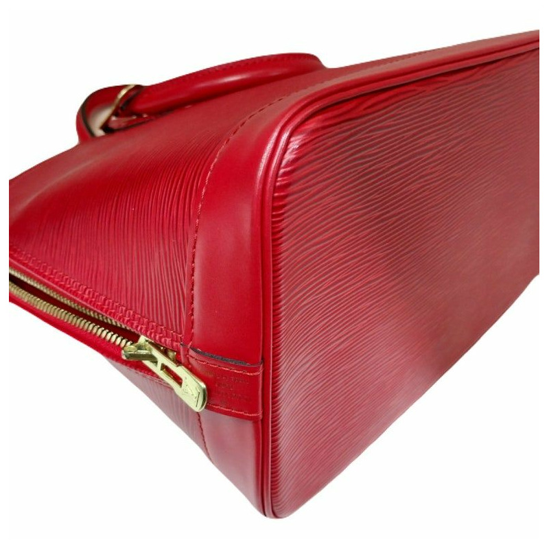 【包稅】LOUIS VUITTON 紅色 Épi 皮革 Alma 手提包-6