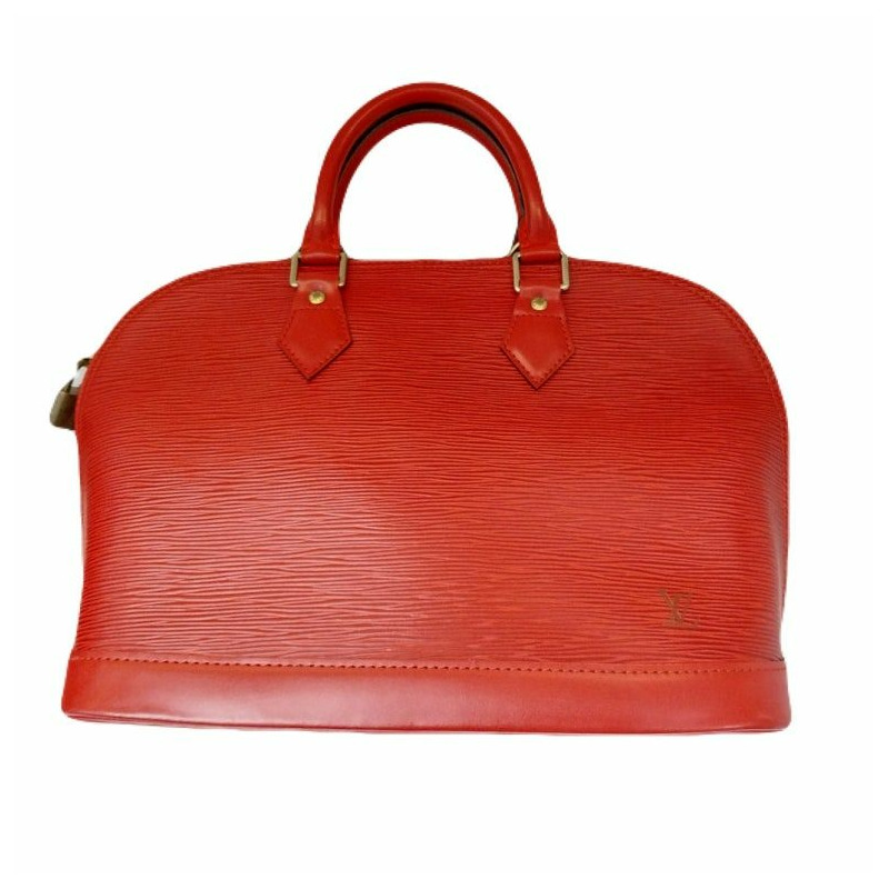 【包稅】LOUIS VUITTON 紅色 Épi 皮革 Alma 手提包-7