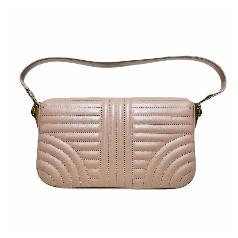 【包稅】PRADA 粉紅色Logo絎縫手提包單肩包-3