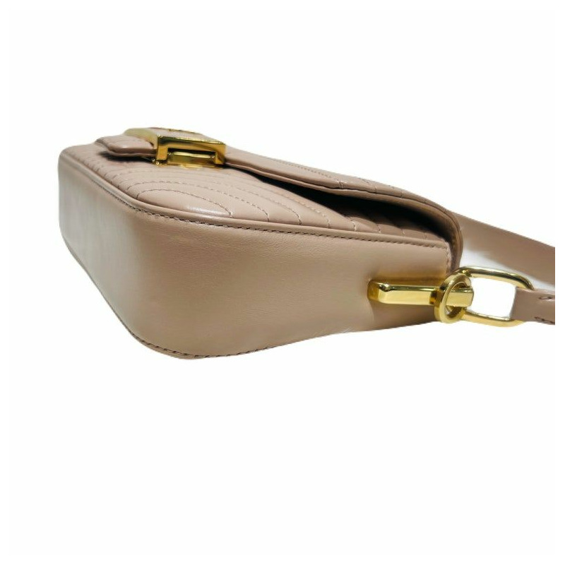 【包稅】PRADA 粉紅色Logo絎縫手提包單肩包-4