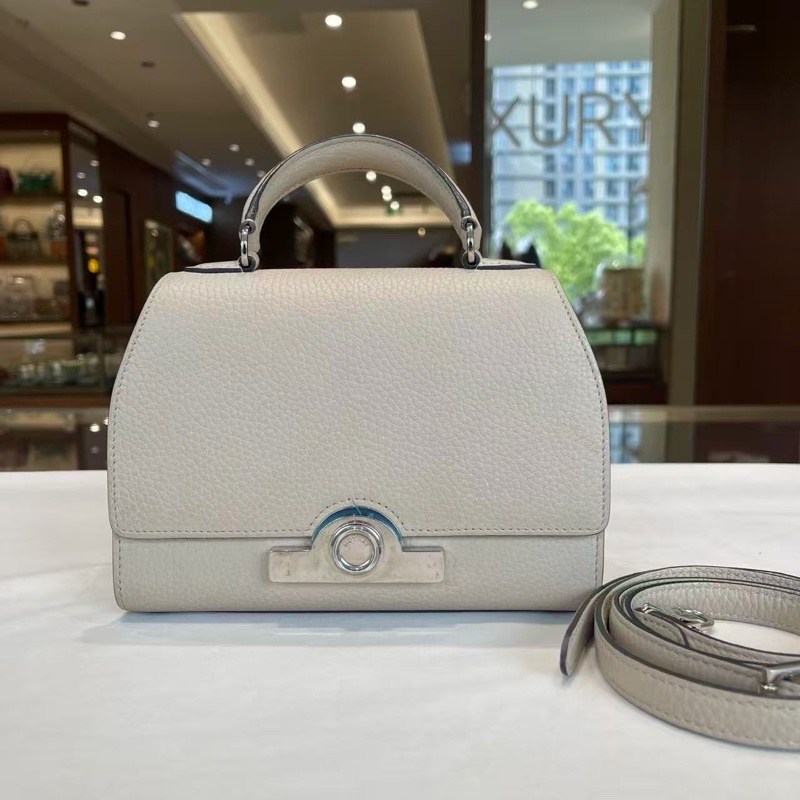 MOYNAT 淺灰rejane小號手提斜背包20*14*6 99新配件塵袋-3