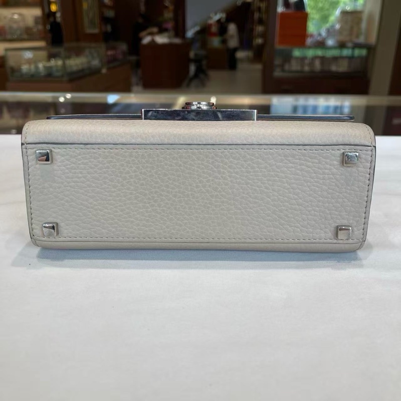 MOYNAT 淺灰rejane小號手提斜背包20*14*6 99新配件塵袋-6