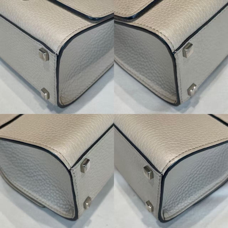 MOYNAT 淺灰rejane小號手提斜背包20*14*6 99新配件塵袋-7