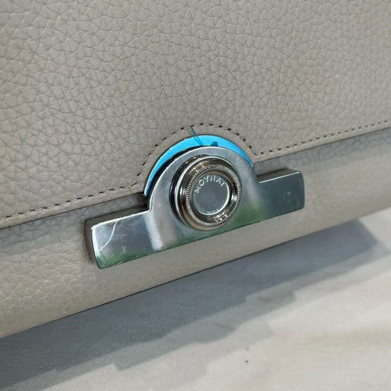 MOYNAT 淺灰rejane小號手提斜背包20*14*6 99新配件塵袋-8