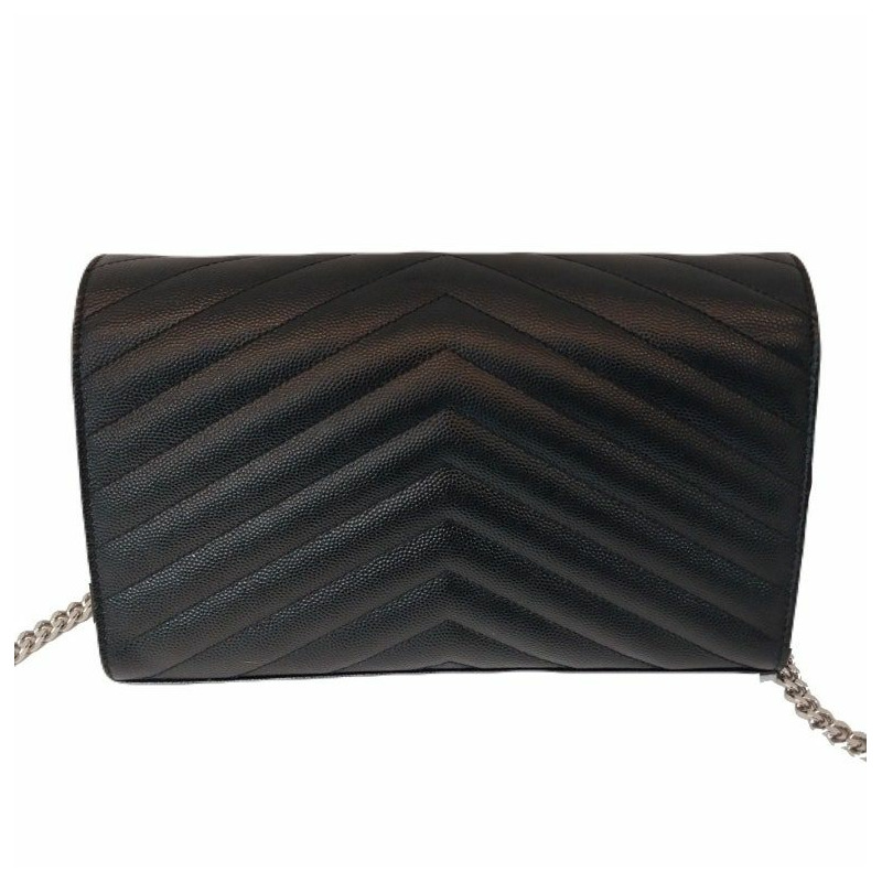 【包稅】SAINT LAURENT YSL黑色Monogram Matelassé Cassandra中型銀鍊斜背包-4