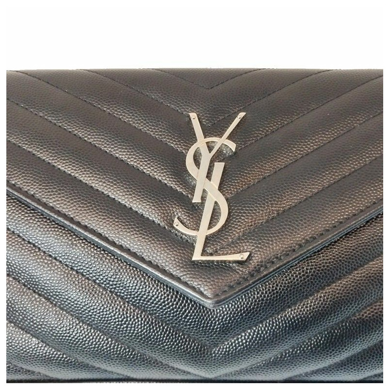 【包稅】SAINT LAURENT YSL黑色Monogram Matelassé Cassandra中型銀鍊斜背包-7