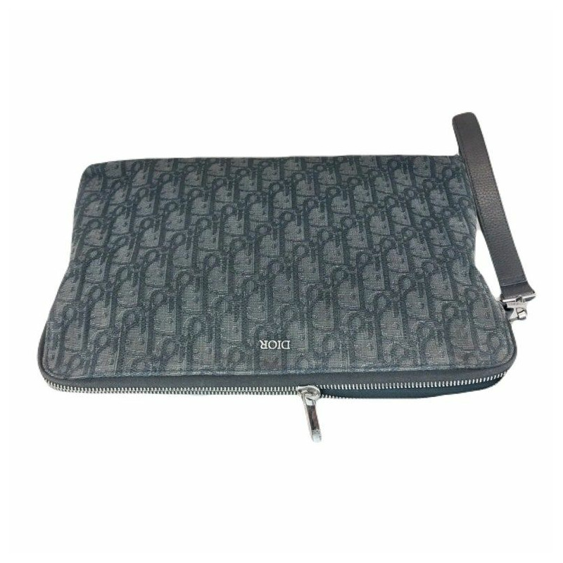 【包稅】DIOR 斜紋提花銀色手拿包帶,男女通用-5