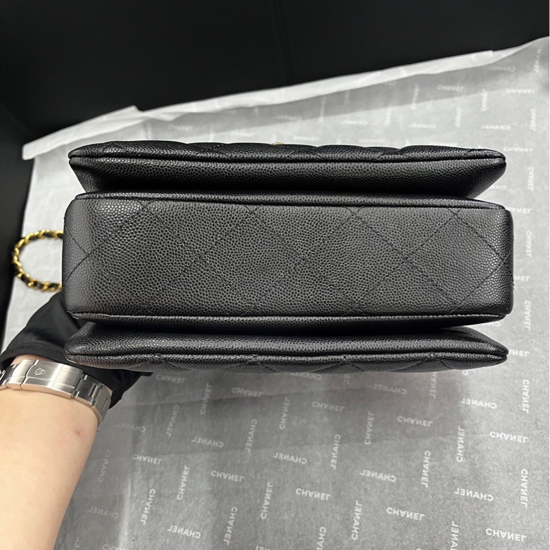 《限賣最後三天！不賣了！》絕版爆款✨可斜.肩.後背！Chanel 22k荔枝牛皮方胖-15