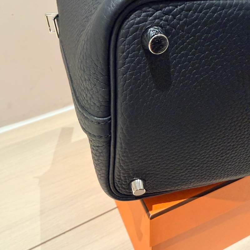 HERMES PICOTIN 18cm 黑色銀扣 菜籃子-2