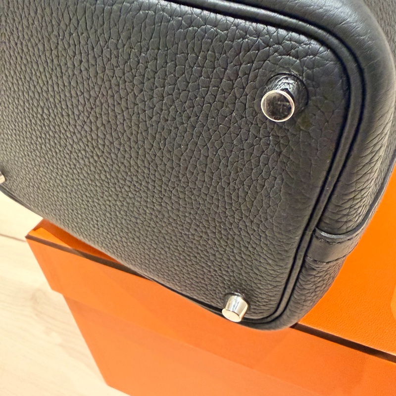 HERMES PICOTIN 18cm 黑色銀扣 菜籃子-3