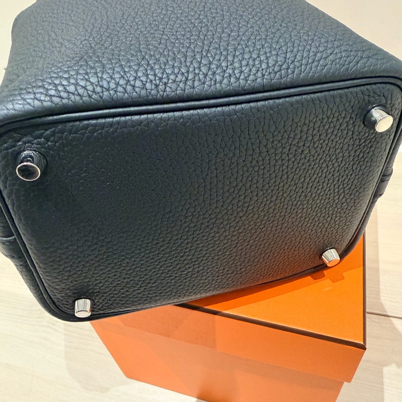 HERMES PICOTIN 18cm 黑色銀扣 菜籃子-8