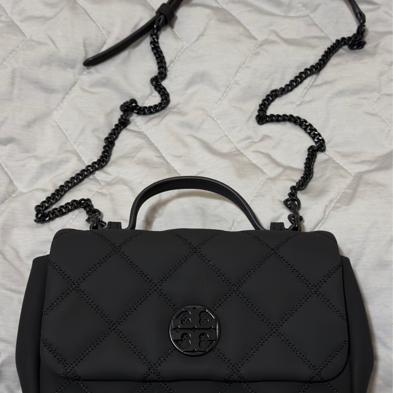 （99新）Tory Burch Willa Matte Mini Bag Black 磨砂黑鏈條包 手提包 側背包-3