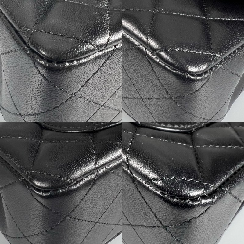 全新品 CHANEL AS4612 黑荔枝金釦單肩HOBO包-8