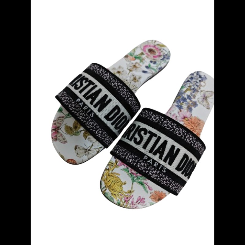 Dior Dway 刺繡棉布涼鞋 38碼-4