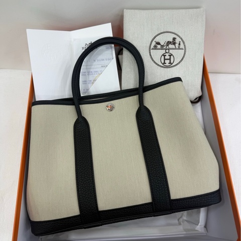 Hermes 愛馬仕 garden party 30花園30 帆布 熊貓配色 K刻 全新