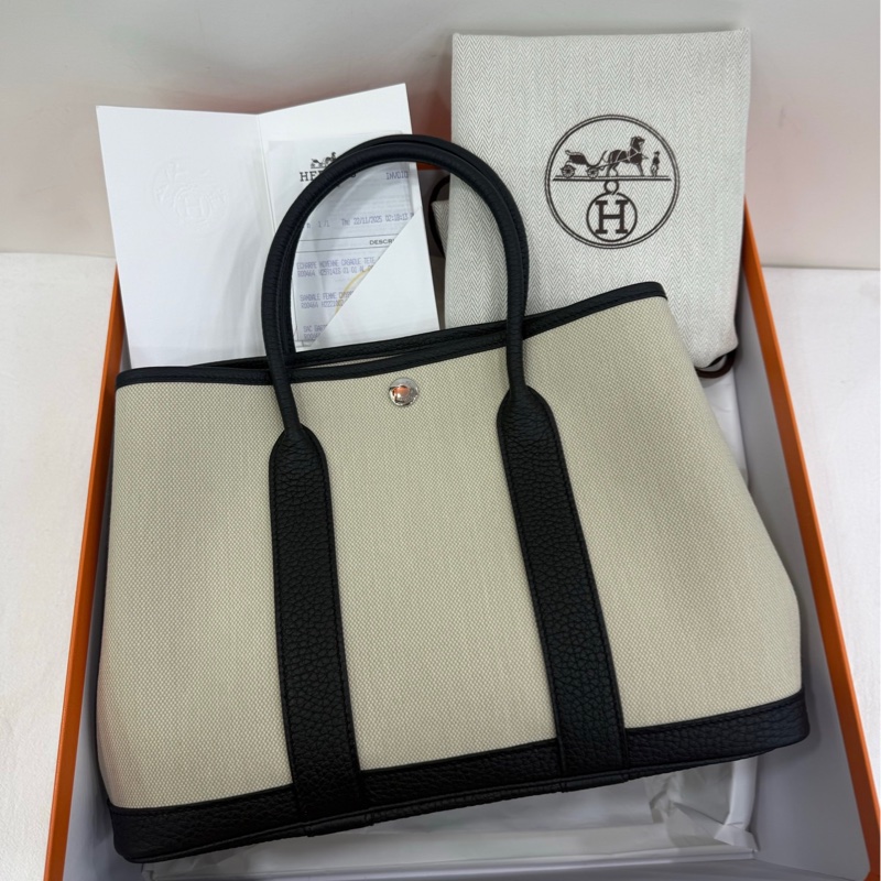 Hermes 愛馬仕 garden party 30花園30 帆布 熊貓配色 K刻 全新-0