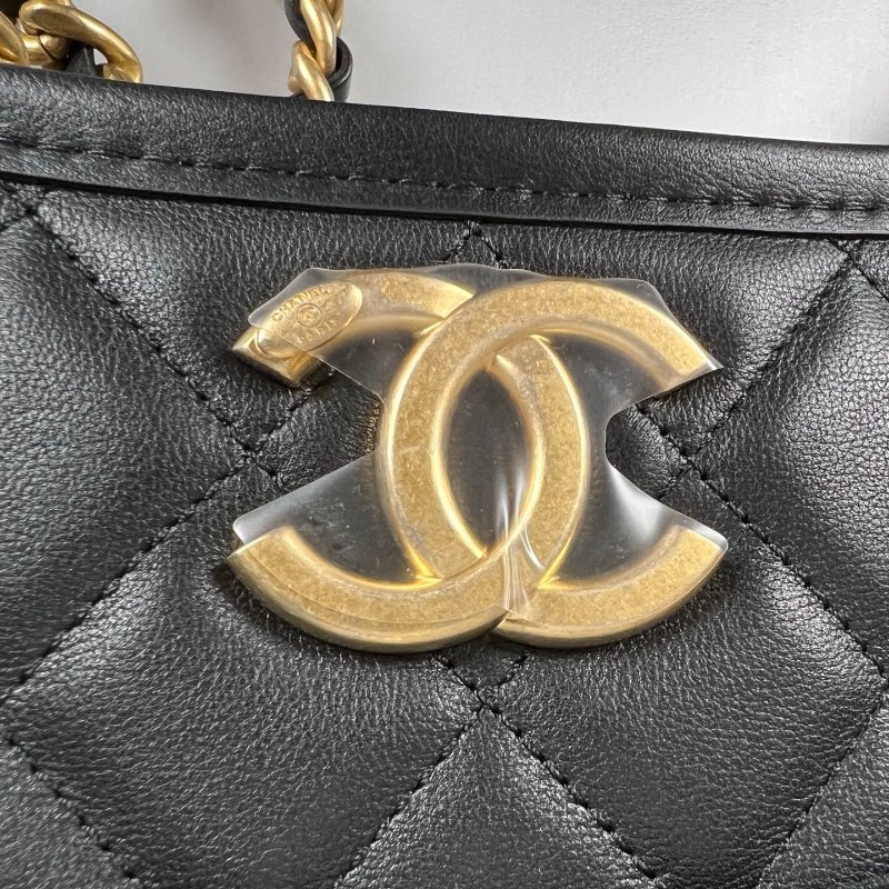 全新品 CHANEL AS4532 黑牛皮金釦菱格紋HOBO腋下包-6