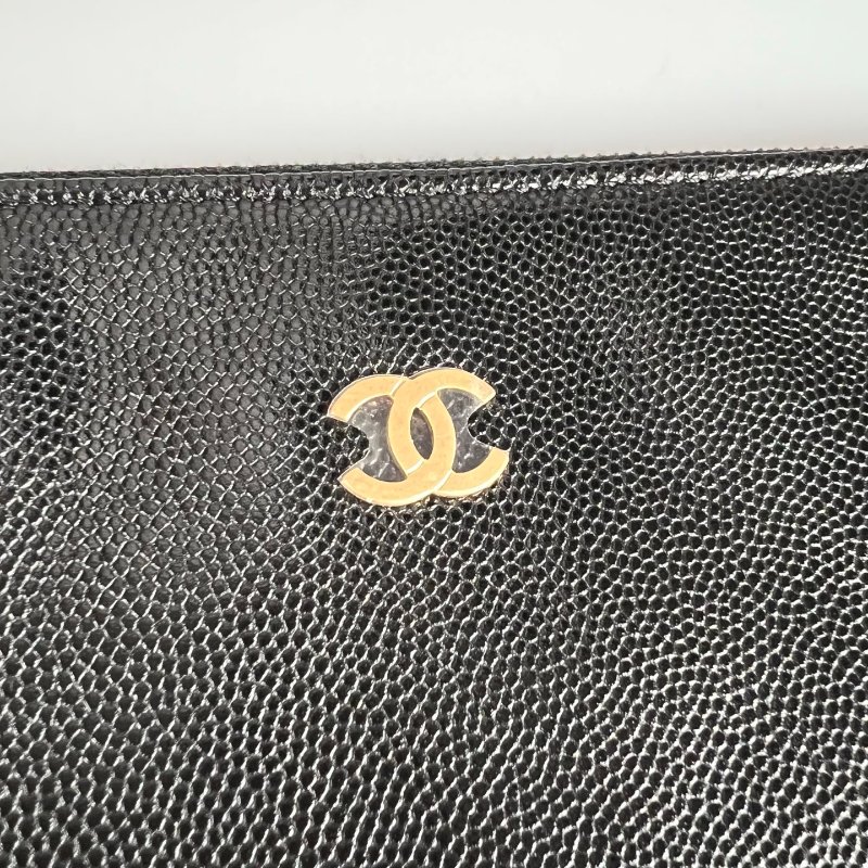 全新品 CHANEL AS3261 黑亮面荔枝皮黑扣金鍊 22BAG 中號-13