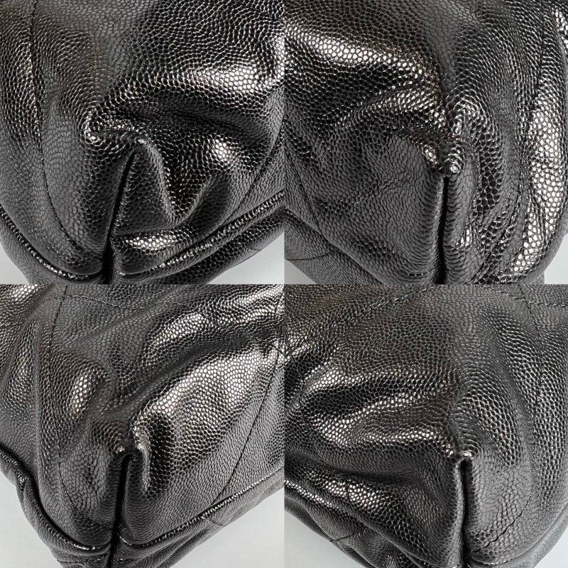 全新品 CHANEL AS3261 黑亮面荔枝皮黑扣金鍊 22BAG 中號-17