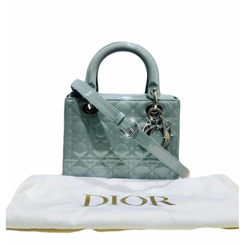 【包稅】DIOR Lady Dior 中型漆皮手提包/肩背包/三用包-1