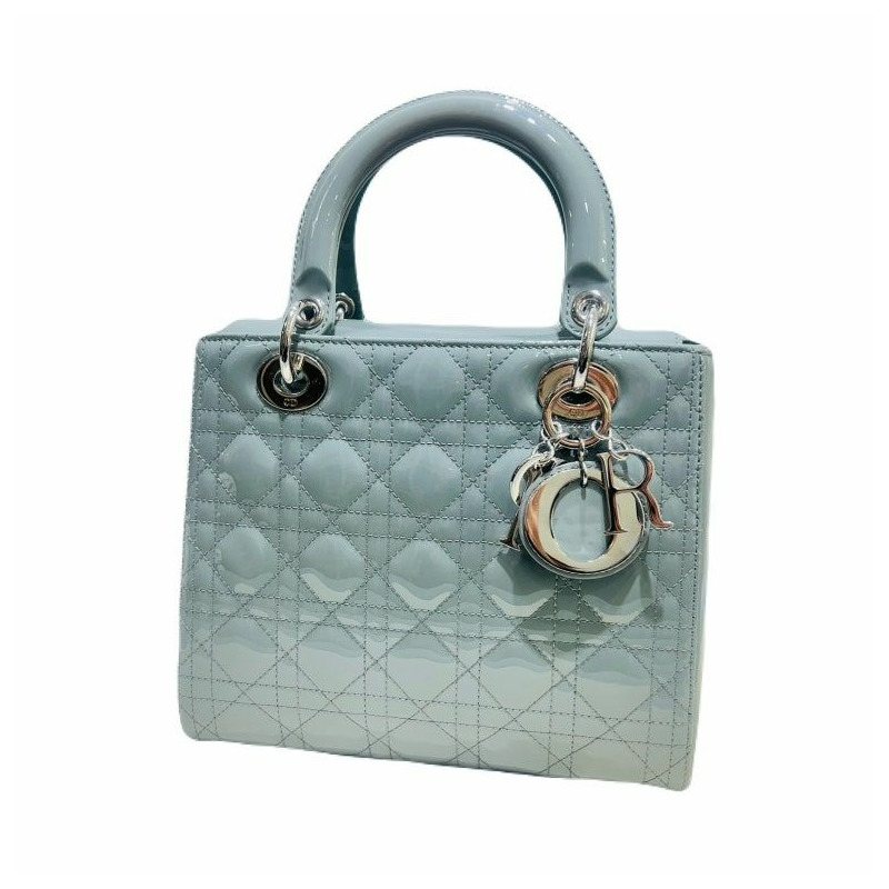 【包稅】DIOR Lady Dior 中型漆皮手提包/肩背包/三用包-2