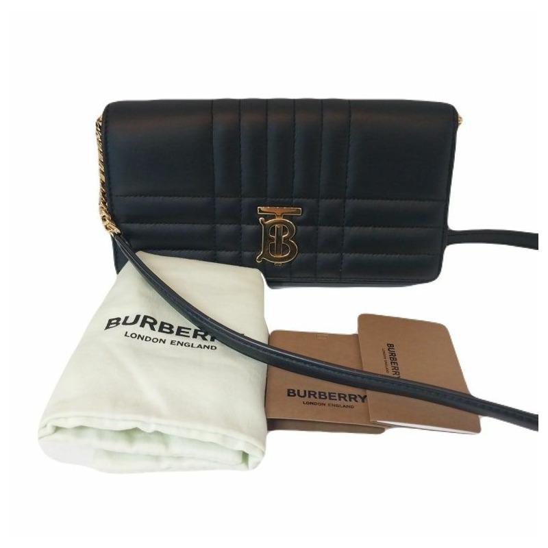 【包稅】BURBERRY 可拆式肩帶絎縫 TB Rolla 鏈條皮夾斜背包-0