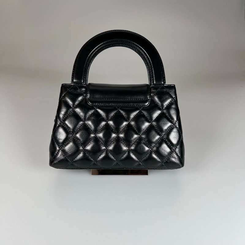 全新品 CHANEL AS4416 黑金KELLY NANO手提斜背包-1