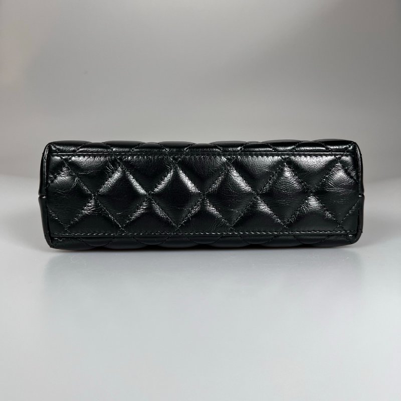 全新品 CHANEL AS4416 黑金KELLY NANO手提斜背包-2