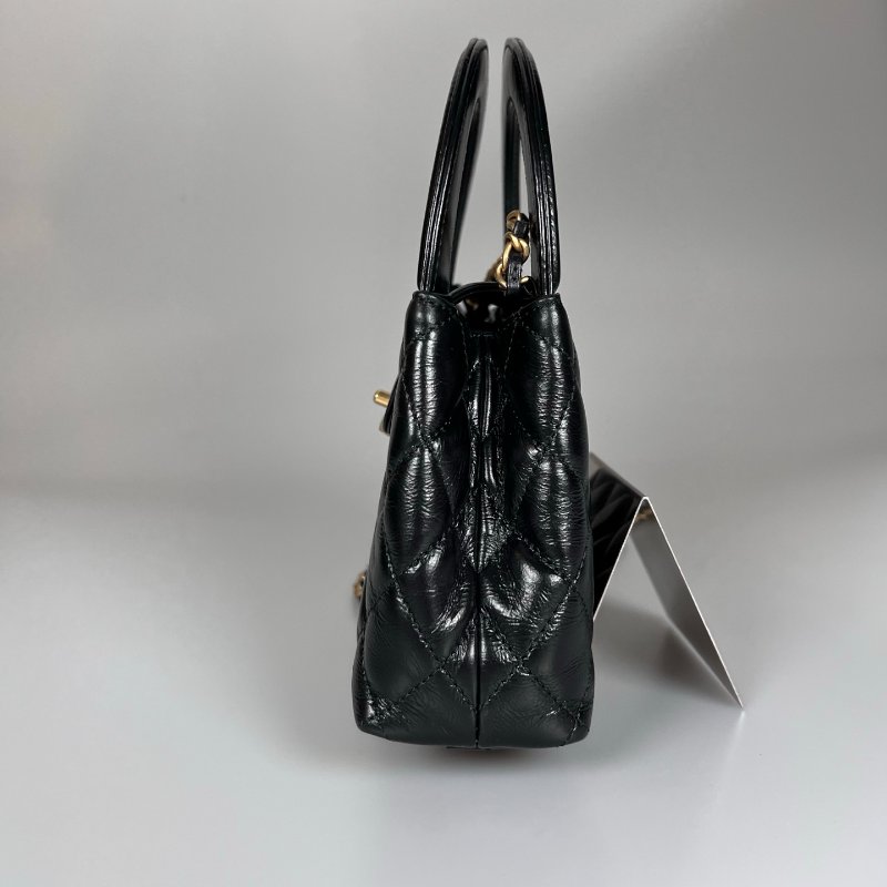 全新品 CHANEL AS4416 黑金KELLY NANO手提斜背包-3