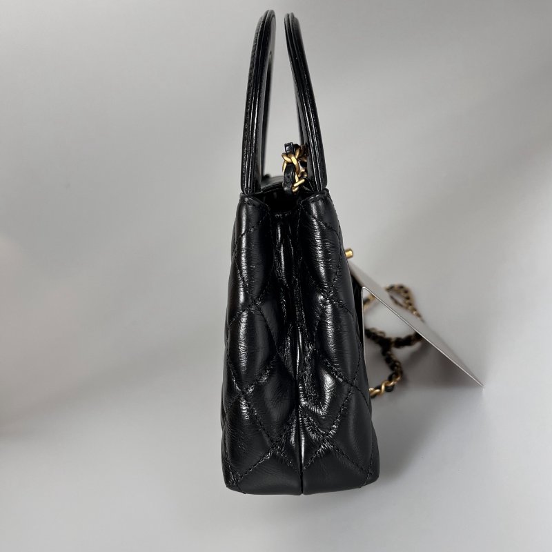 全新品 CHANEL AS4416 黑金KELLY NANO手提斜背包-4