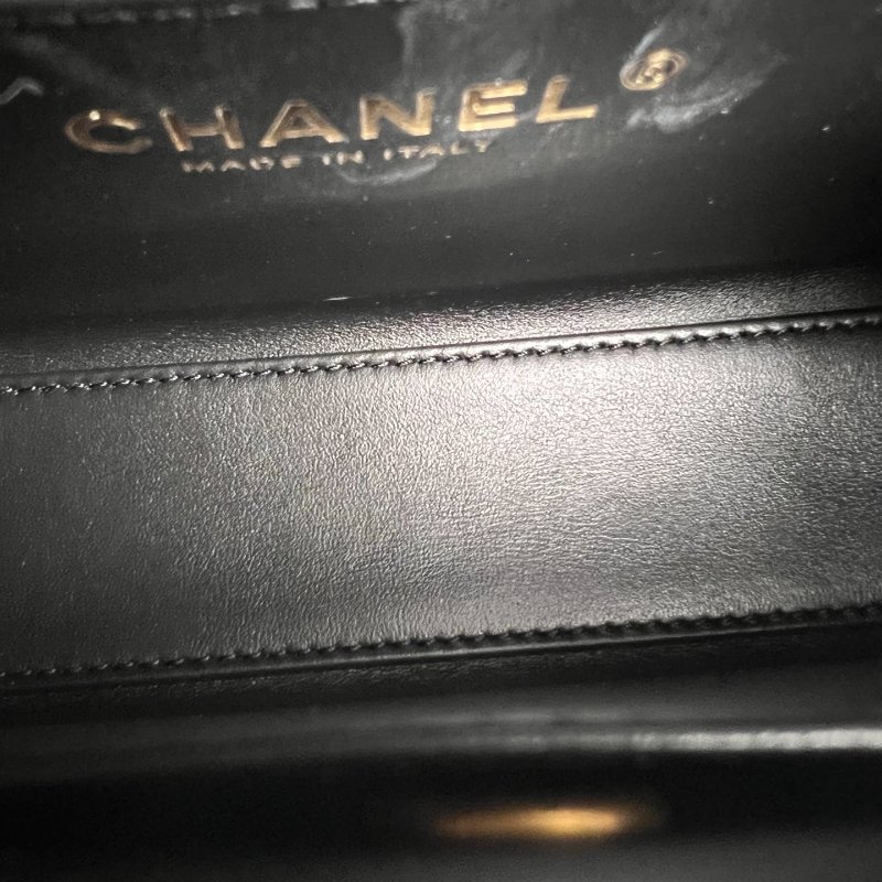 全新品 CHANEL AS4416 黑金KELLY NANO手提斜背包-5