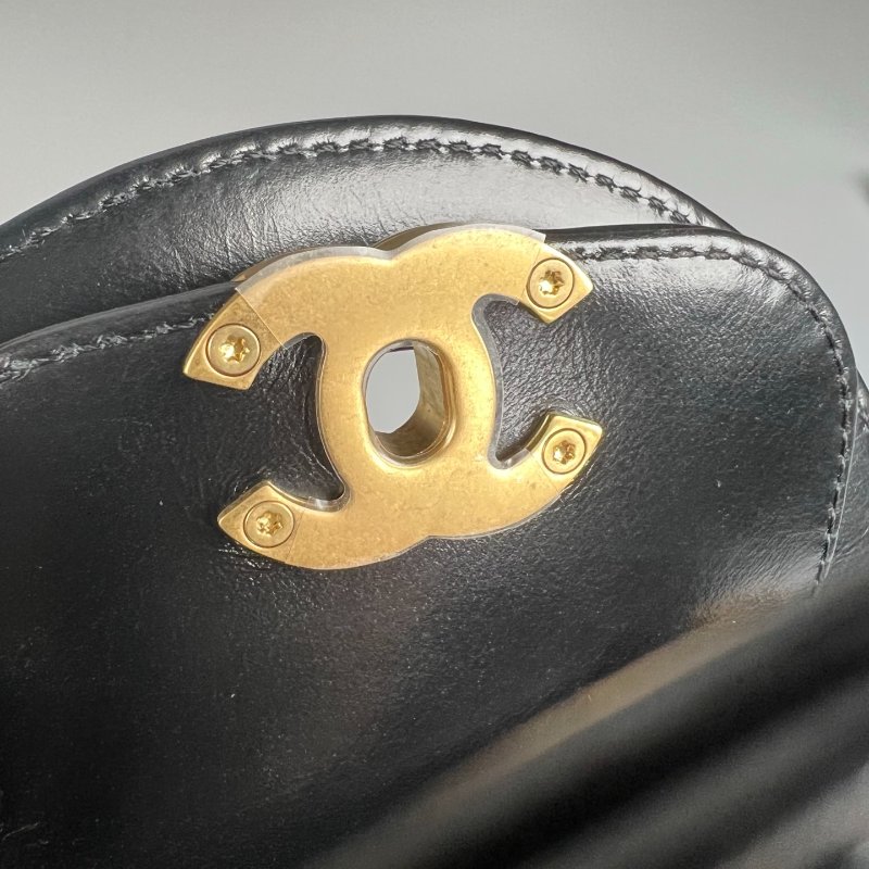 全新品 CHANEL AS4416 黑金KELLY NANO手提斜背包-7