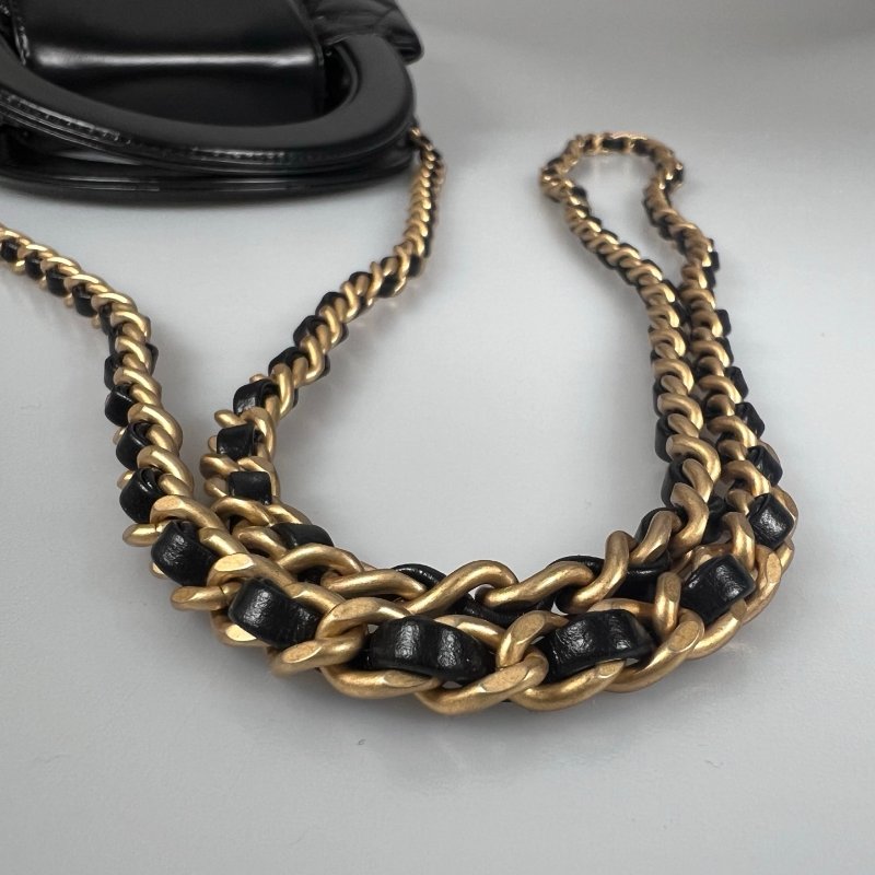 全新品 CHANEL AS4416 黑金KELLY NANO手提斜背包-9