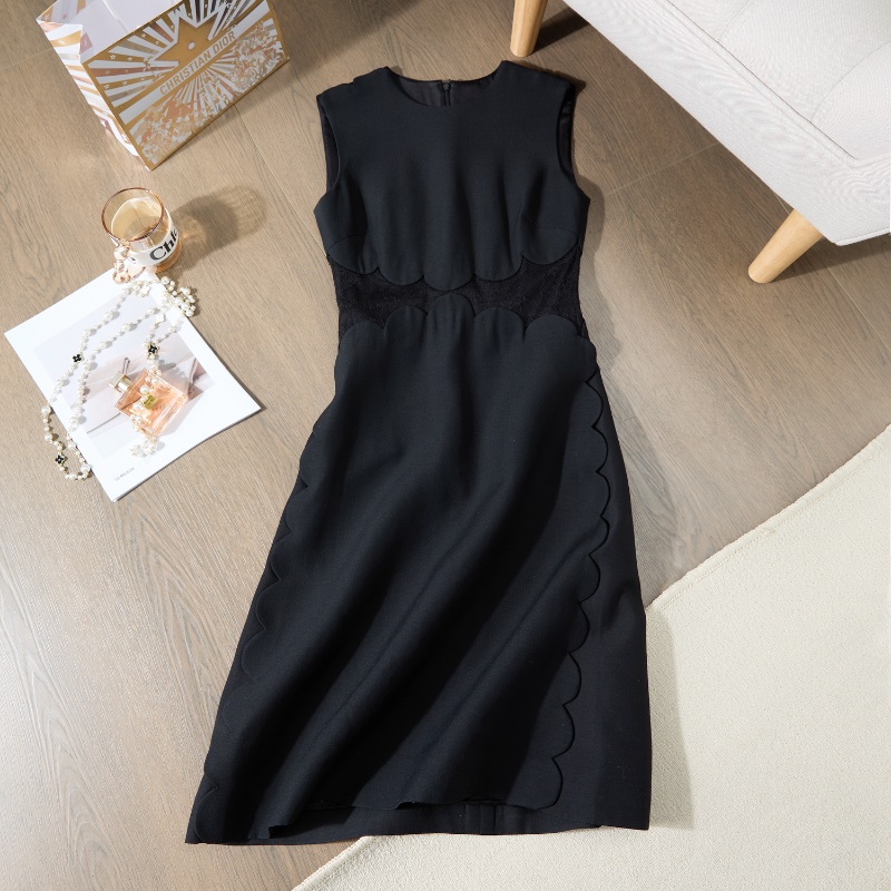 ❤️ VALENTINO 無袖連身裙 腰部蕾絲-0