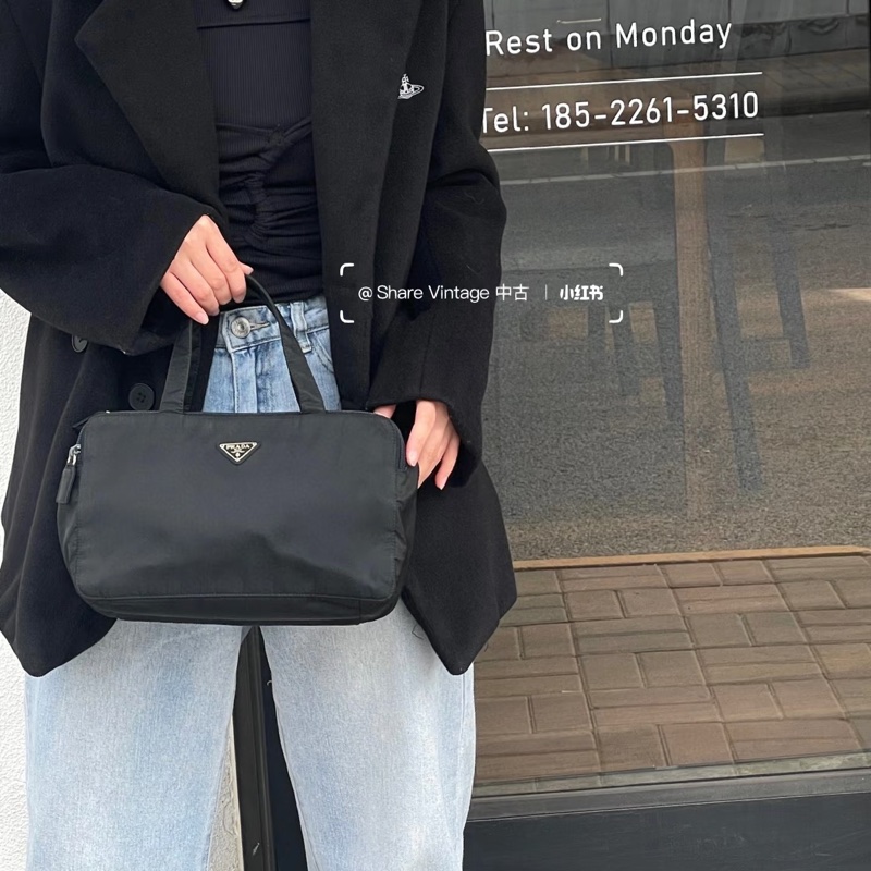 Prada 降落傘 波士頓包 手提包🏅-27