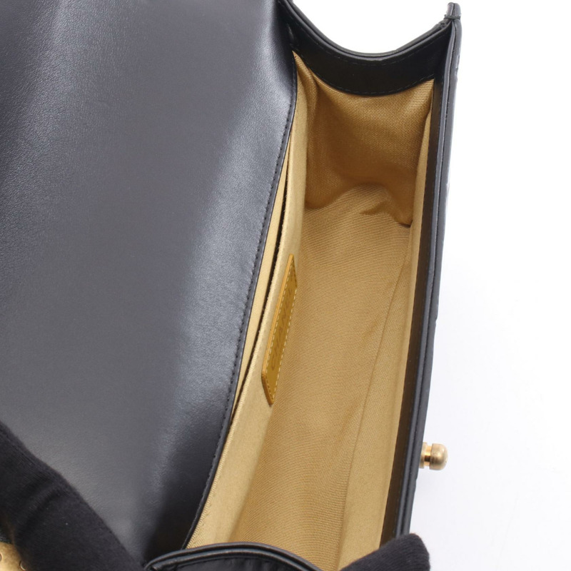 香奈兒 Boy Chanel Graffiti 鏈條肩背包 A67086 黑色皮革 二手 GHW CC-2