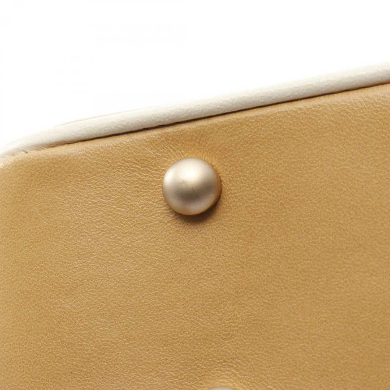 香奈兒 (CHANEL) 波浪紋 COCO 標誌鏈單背包,米色皮革,二手,女士,金色五金-6