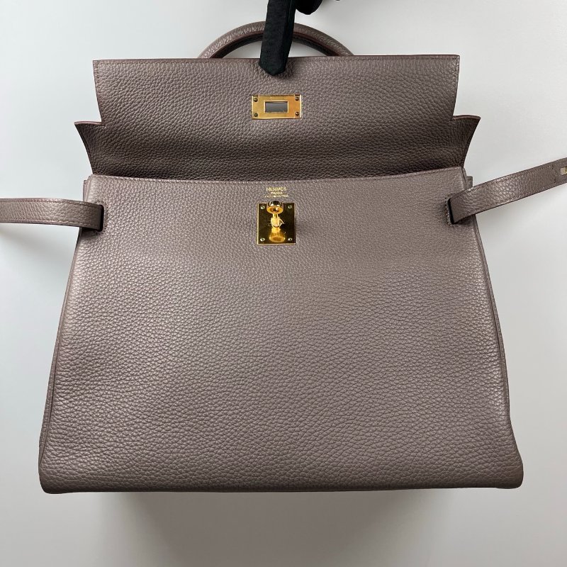 HERMES □P刻 TOGO內縫 錫器灰KELLY32包-7