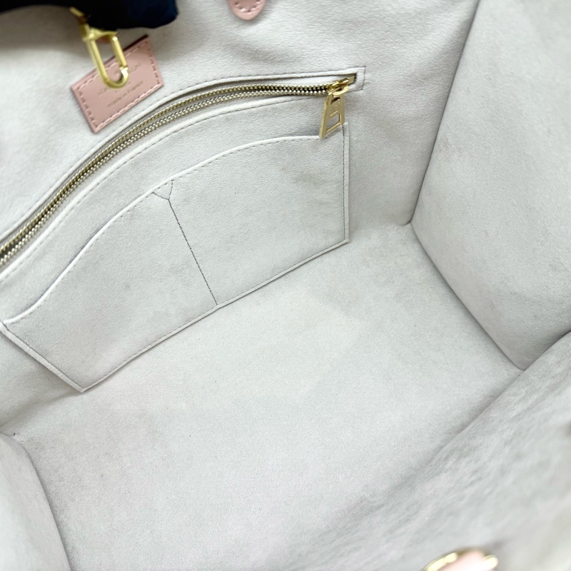 LV粉拚米雙色牛皮on the go MM手提側背包M45982-15