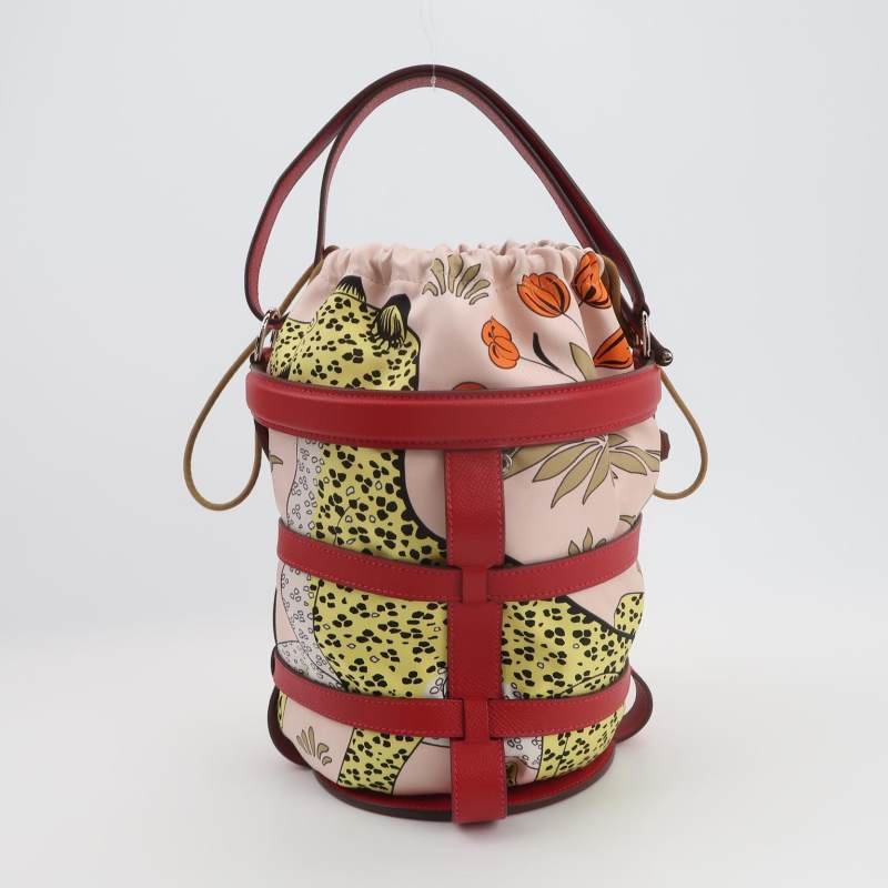 Hermes Musardine手提包Epsom牛皮真絲銀扣Q5國旗紅彩色X刻-5