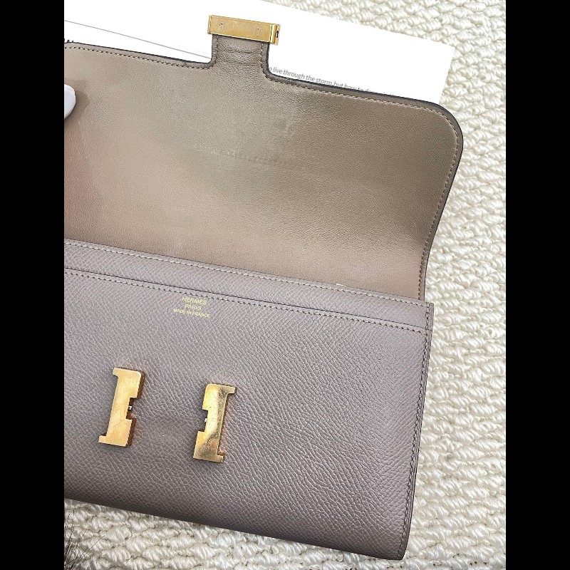 Hermes Constance Long Wallet  
康康長款钱包 
銀河灰金扣-6
