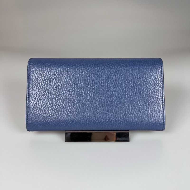 GUCCI 615524 藍色鐵牌掀蓋長夾-1