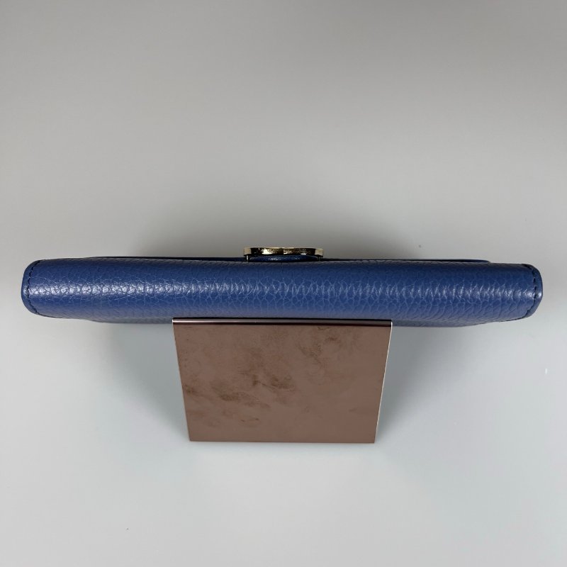 GUCCI 615524 藍色鐵牌掀蓋長夾-4