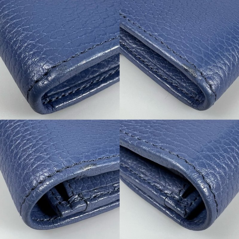 GUCCI 615524 藍色鐵牌掀蓋長夾-14