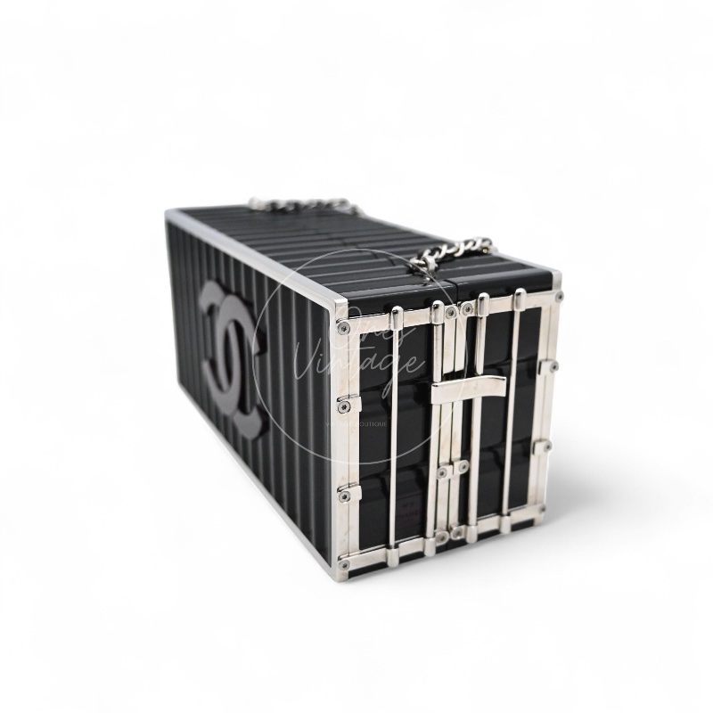 中古 香奈兒 CHANEL 黑色集裝箱-3