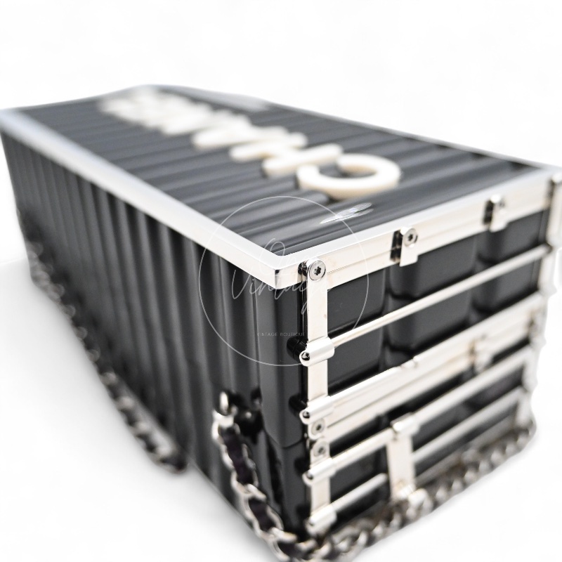 中古 香奈兒 CHANEL 黑色集裝箱-12