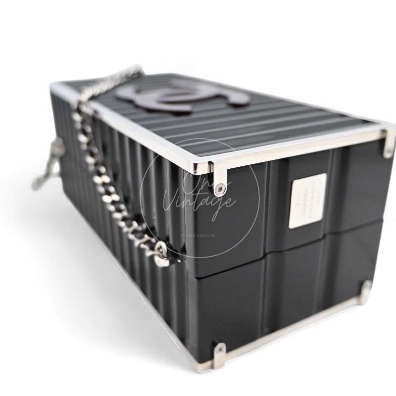 中古 香奈兒 CHANEL 黑色集裝箱-15