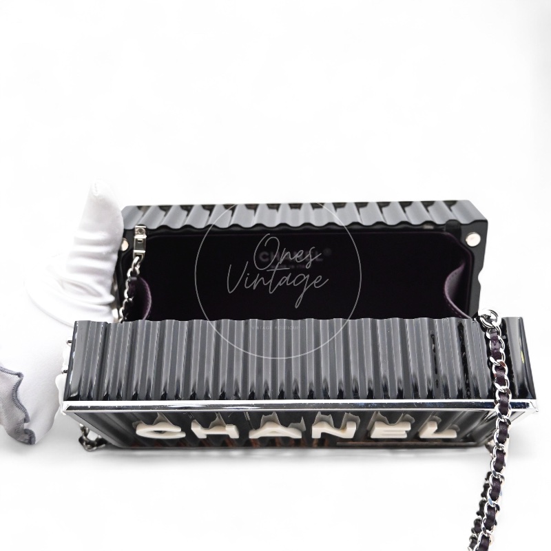 中古 香奈兒 CHANEL 黑色集裝箱-16
